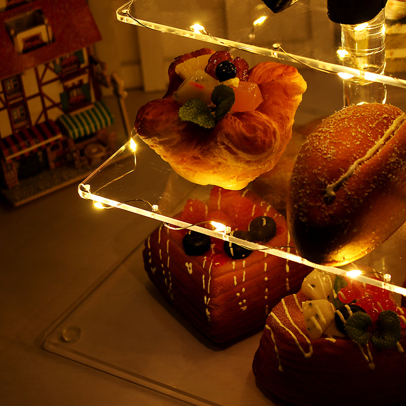 4 Layer Cake Cup Stand Tray Wedding Party Cupcake Display Holder LED String Light