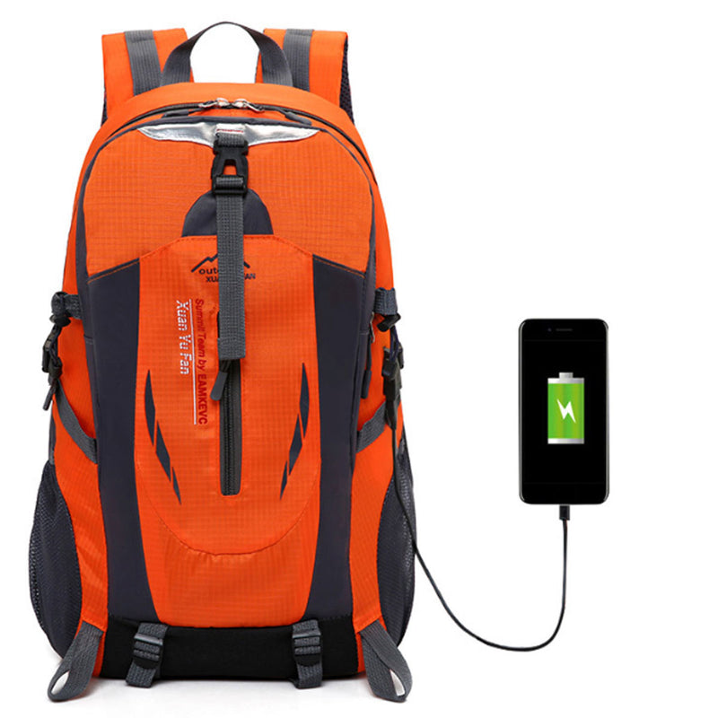 Extra Large Nylon Backpack With USB Port Travel Hiking Camping Waterproof Motorcycle Bike Riding Bag