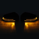 Car Side Mirror Replacement Cover Cap Black with LED Turn Signal Light for Benz W212 W204 W221