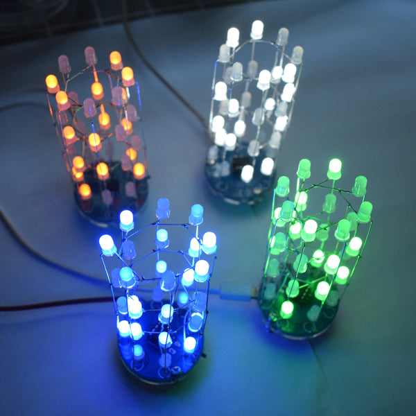 3Pcs Geekcreit DIY White Mini Star Flashing LED Cylinder Kit With 23 Flashing Mode