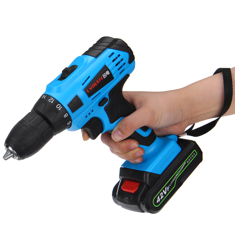 42V 2 Speed Cordless Rechargeable Battery Electric Screwdriver Power Drill