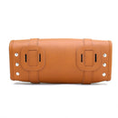 Universal Brown PU Leather Front Rear Motorcycle Tool Bag Luggage Storage Saddlebags