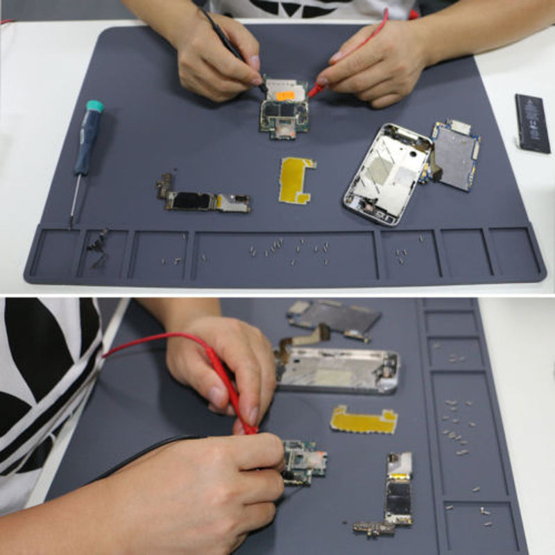 DANIU 49 x 35cm Big Size Magnets Heat Insulation Silicone Pad Soldering Repair Station Platform