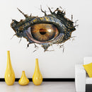 Miico Creative 3D Eye of Dinosaur Broken Wall PVC Removable Home Decor Sticker