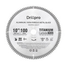 Drillpro 10 Inch 100 Teeth Saw Blade TCT Aluminum Non-Ferrous Metal Saw Blades for Circular Saw Miter Saw Table Saw Radial Arm Saw