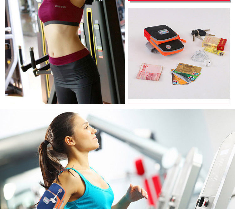 New fashion night running ultra light multi-function men and women reflective waterproof diving material outdoor running mobile sports arm bag