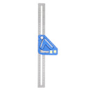 Drillpro Blue Aluminum Alloy Multifunction Revolutionary Carpentry Tool Woodworking Measuring Square Angle Ruler Triangle Ruler Angle Line Scribing Ruler Protractor