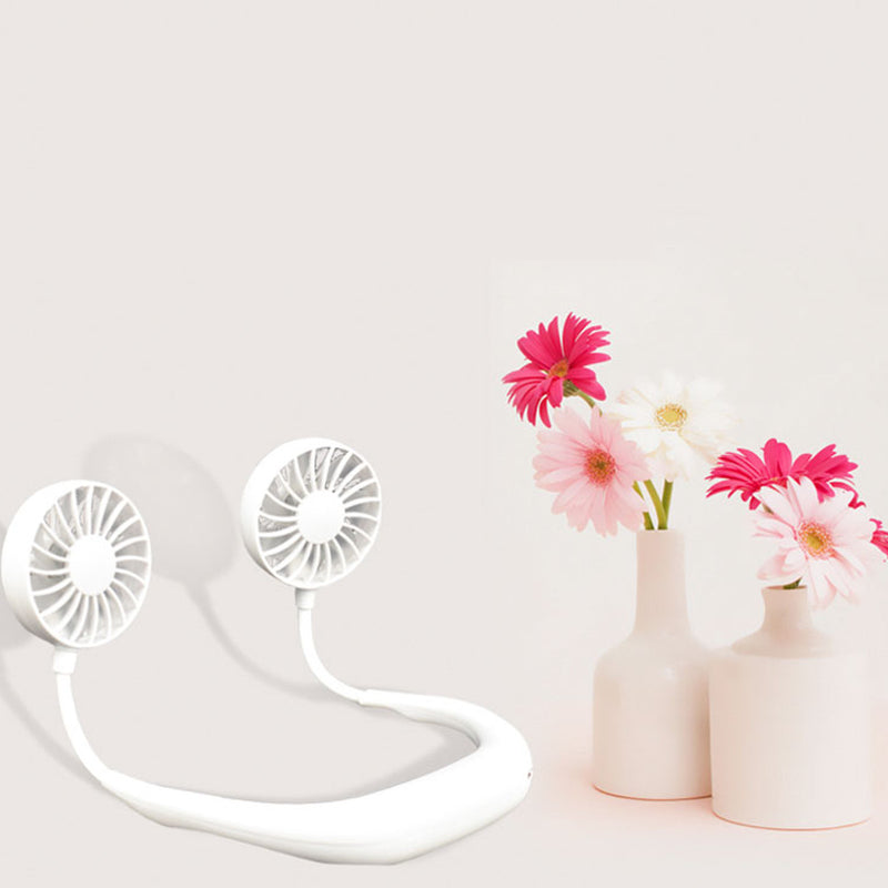 LED Personal Fan Hands-free Min Fan Aromatherapy Portable Li-ion Battery USB Rechargable Hanging Neck Sport Fan Mini Air Fan - Blue