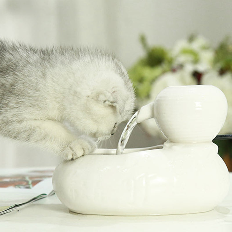Ceramic Automatic Pet Drinking Electric Cat Dog Water Dispenser Fountain Pump Waterer