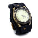 Retro Punk Style Leather Bands Men Fashion Pointer Quartz Watch