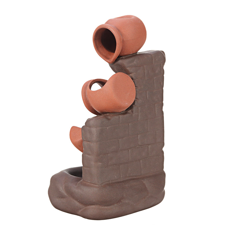 Ceramic Backflow Waterfall Smoke Incense Burner Censer Cones Holder