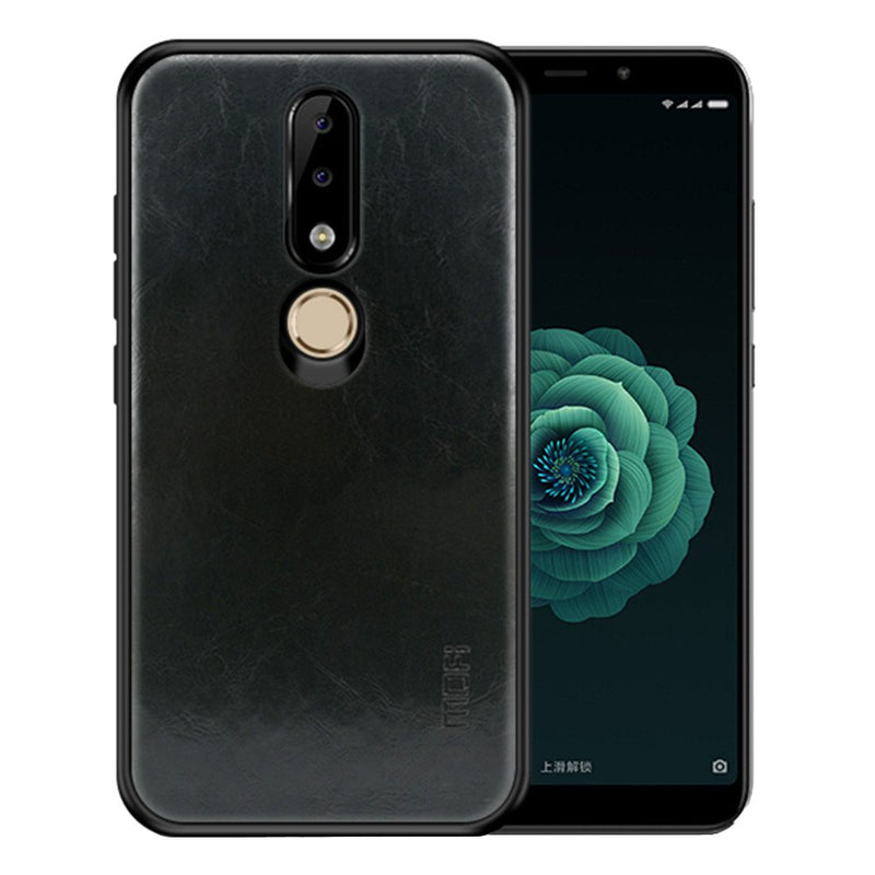 Mofi Shockproof PU Leather Pattern Soft TPU Back Cover Protective Case for Nokia X6 / 6.1 Plus