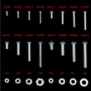 M3 M4 M5 M6 Stainless Steel Phillips Round Head Screws Nuts Flat Washers Assortment Kit 900g