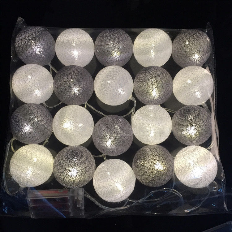 KCASA 3.3M 20LED Grey Cotton Ball String Lights LED Fairy Lights for Festival Christmas Halloween
