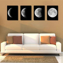 Miico Hand Painted Four Combination Decorative Paintings Gradient Moonlight Wall Art For Home Decoration