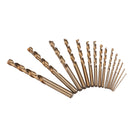 Drillpro 15pcs 1.5-10mm HSS M35 Cobalt Twist Drill Bit for Metal Stainless Steel Aluminium Copper