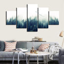 Loskii Spray Oil Paintings Canvas Five Combination Decorative Paintings Forest Landscape Wall Art For Home Decorations