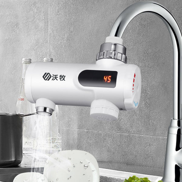 3000W 220V Electric Faucet Instant Hot Water Heater Kitchen Tankless Hot Cold Mixer Tap Temperature Display