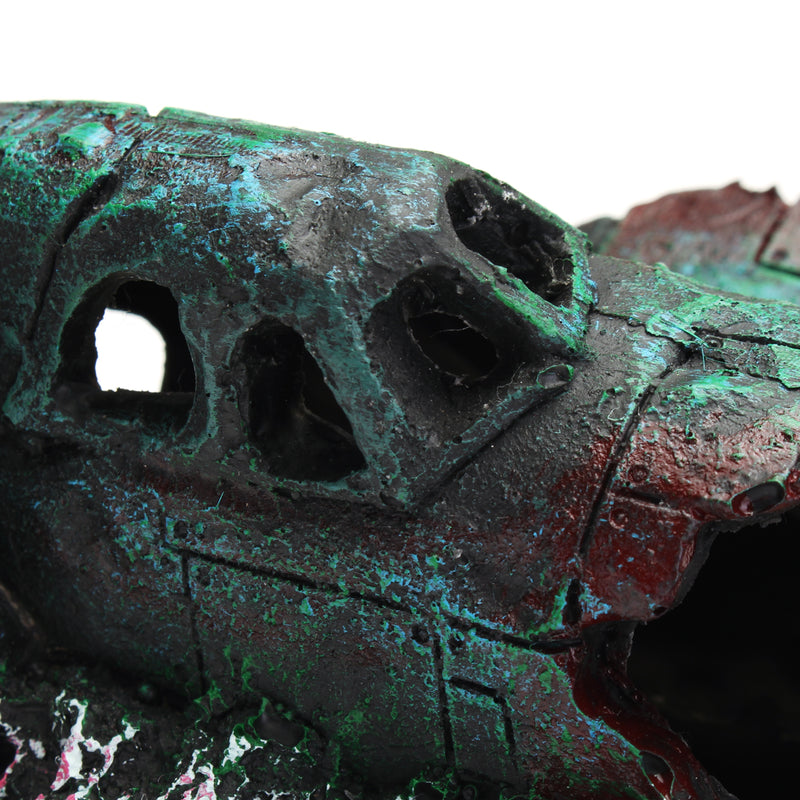 ZANLURE Large Plane Wreck Fish Tank Decoration Resin Aquarium Decorations
