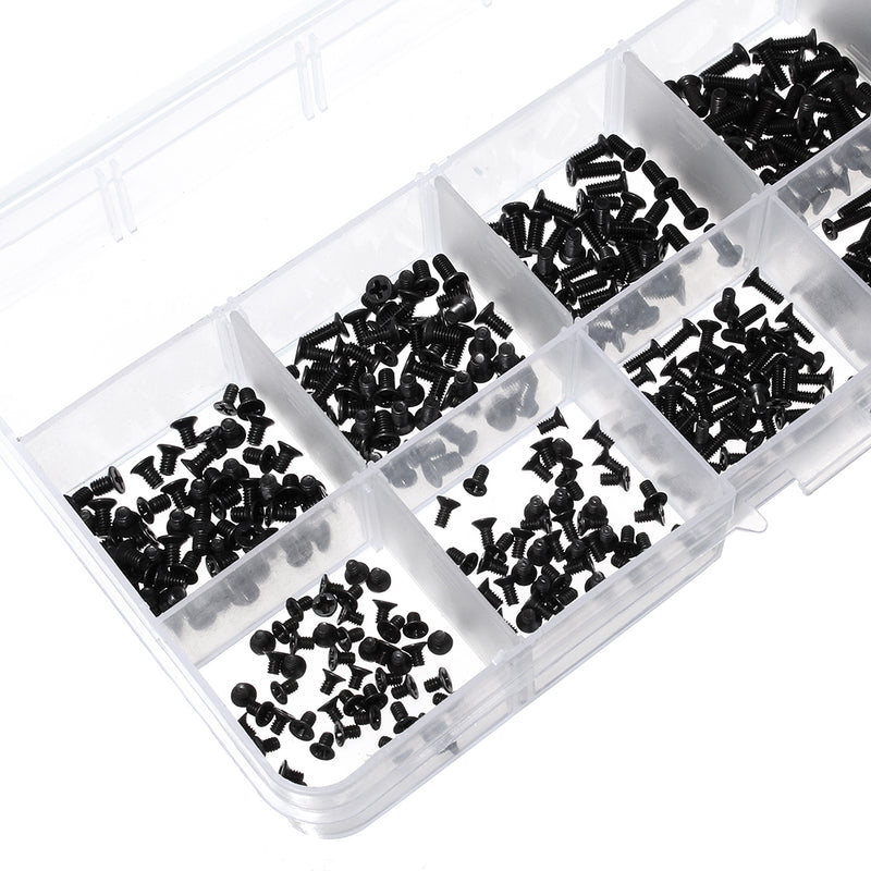 500Pcs Universal Laptop Notebook Computer Flat Head Screw Assortment Kit with Screwdriver