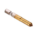 Drillpro 6-19mm Countersink Drill Bit with Automatic Center Pin Punch 5 Flutes Hex Shank Titanium Coated Chamfer Cutter Set