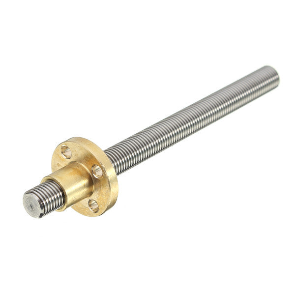 3D Printer T8 1/2/4/8/12/14mm 400mm Lead Screw 8mm Thread With Copper Nut For Stepper Motor