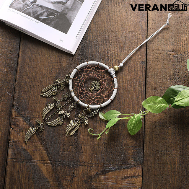 Retro Dreamcatcher Home Furnishing Car Interior Decoration Feather Crafts Bronze Pendant Gift Xr032