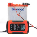 FOXSUR 12V 5A Pulse Repair LCD Battery Charger Red For Car Motorcycle Agm Gel Wet Lead Acid Battery