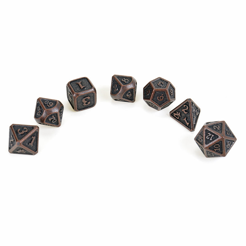 7 Pcs/Set Metal Dice Set Polyhedral Dices Role Playing Dragons Dice Party Table Game