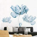 2pcs Large Blue Flower DIY Wall Sticker Art Stickers Vinyl Quote Decal Home Decor