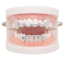 4 Colors Halloween Vampire Canine Denture Kit Hollow Metal Geometric Denture Grillz Teeth Jewelry Set
