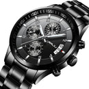 CRRJU 2214 Business Style Men Fashion Full Steel Calandar Waterproof Clock Quartz Watch