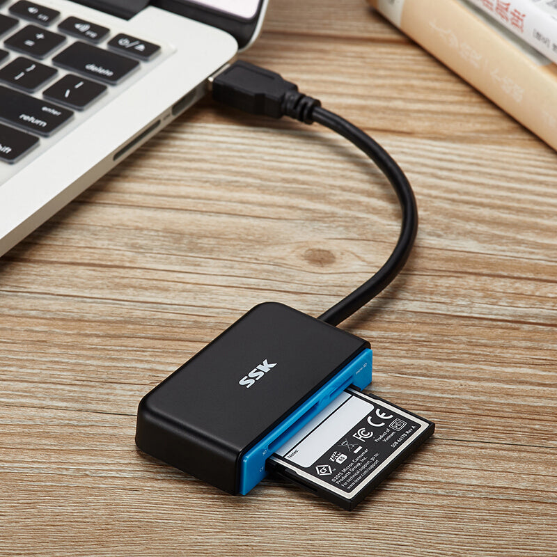 SSK SCRM330 3-In-1 USB 3.0 to Micro SD TF CF SD Card Reader