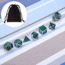 Zinc Alloy Metal Polyhedral Dice Silver Border Green Enamel Body Role Playing Game Dice Gadget RPG