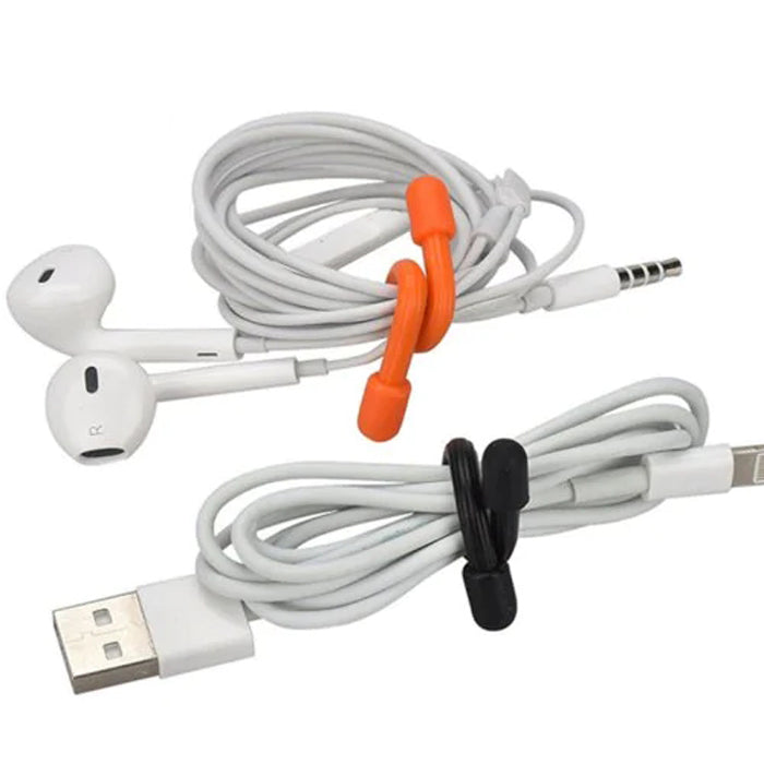 9PCS Multifunction Rubber Rolling Rope Reusable Silicone Creative Gear Strap Data Line Fixed Tool Rubber Hose