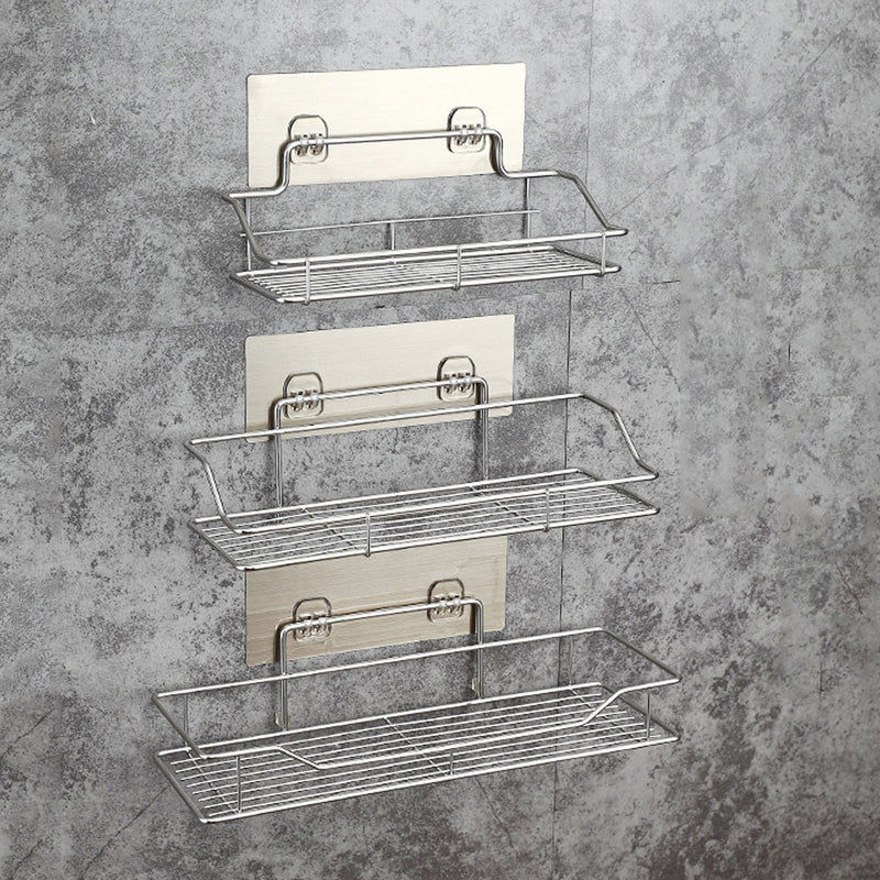 Stainless Steel Bathroom Wall Shelf Suction Cup Holder Corner Storage Rack Organizer