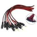 50Pcs 12V Female DC Power Socket Jack Plug Wire Connector Cable CCTV DC 5.5  x 2.1mm