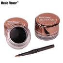 Music Flower Coffee Black Eyeliner Gel Waterproof Makeup Eye Liner With Brush