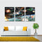 Miico Hand Painted Three Combination Decorative Paintings Spaceship war Wall Art For Home Decoration