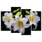 Unframed 4Pcs White Lily Art Cambric Painting Picture Print Home Wall Sticker Decor New