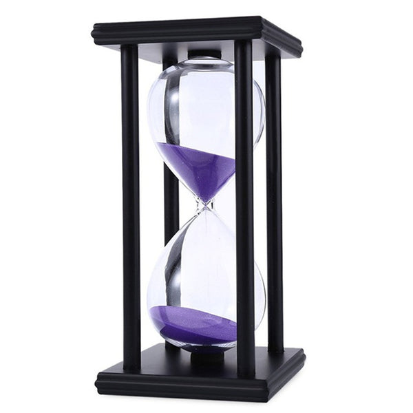 60 Minutes Sand Hourglass Timer Sandglass Countdown Timing Clock Timer Office Decorations Black Frame