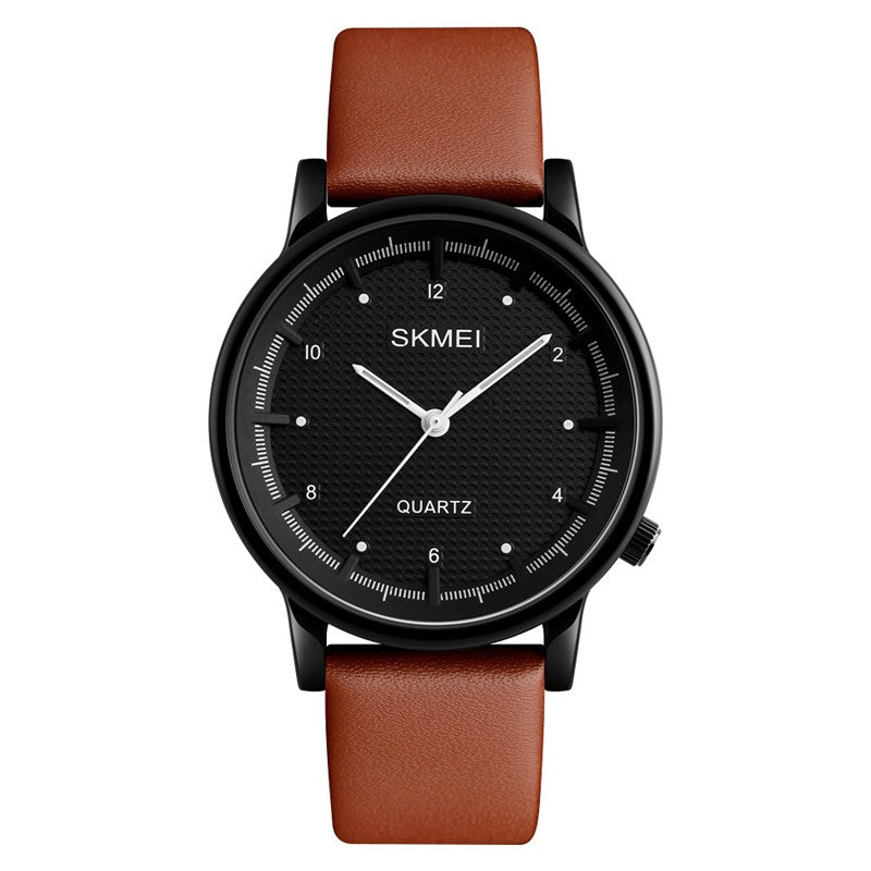 SKMEI 1210 Fashion Watch Simple Style Leather Strap Casual Unisex Quartz Analog Wrist Watch