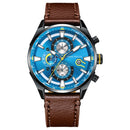 MINIFOCUS 0202G Fashion Business Men Watch Waterproof Leather Strap Large Dial Male Quartz Watch