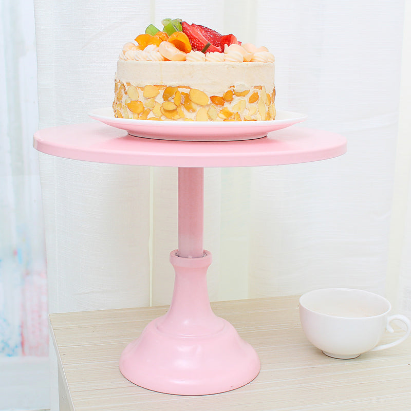 12 Inch Iron Round Cake Stand Pedestal White Pink Dessert Holder Wedding Party Decorations