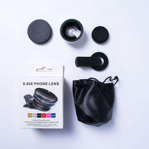 Bakeey 2 in 1 37mm 0.45X UV Super wide angle + Macro Phone lens for ipad Mobile Phone Tablet