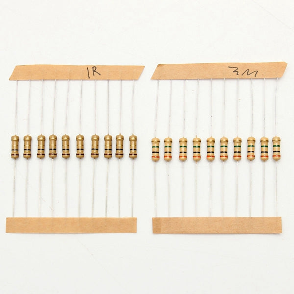 3000pcs 30 Value 1ohm-3M 1/2W Carbon Film Resistor