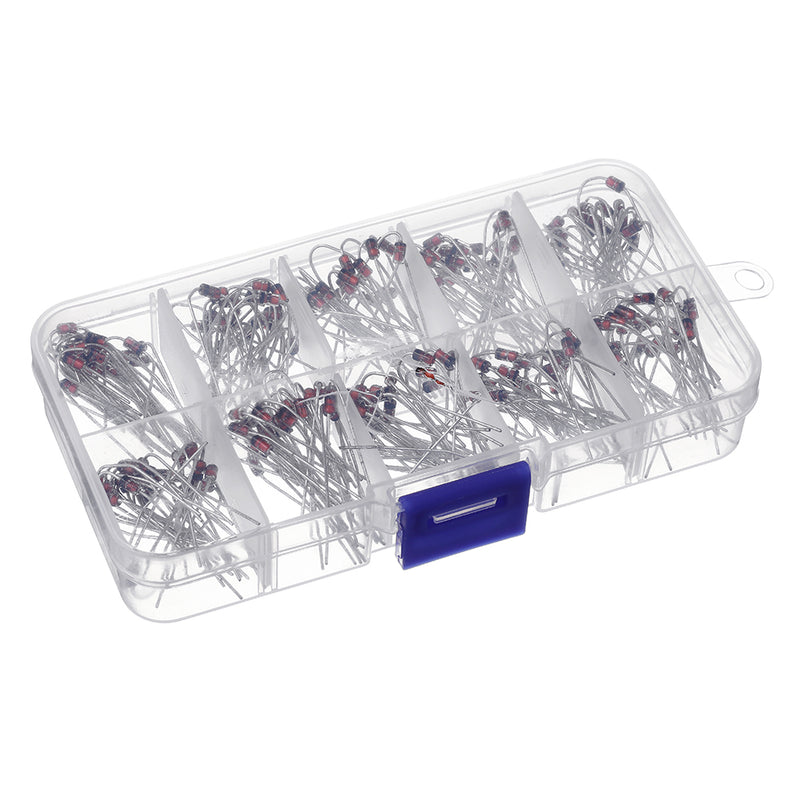 200pcs 10 Values Zener Diode Assortment Electronic Kit 1N4738 1N4739 1N4740 1N4741 1N4742 1N4743 1N4744 1N4745 1N4746 1N4748