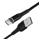 USAMS US-SJ334 U29 Type C LED Magnetic Braided Fast Charging Cable 1M For Tablet Smartphone
