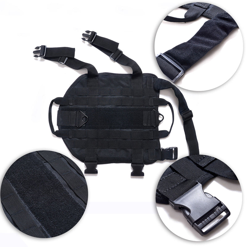 Tactical K9 Dog Military Police Molle Vest Nylon Service Canine Dog Harness XL
