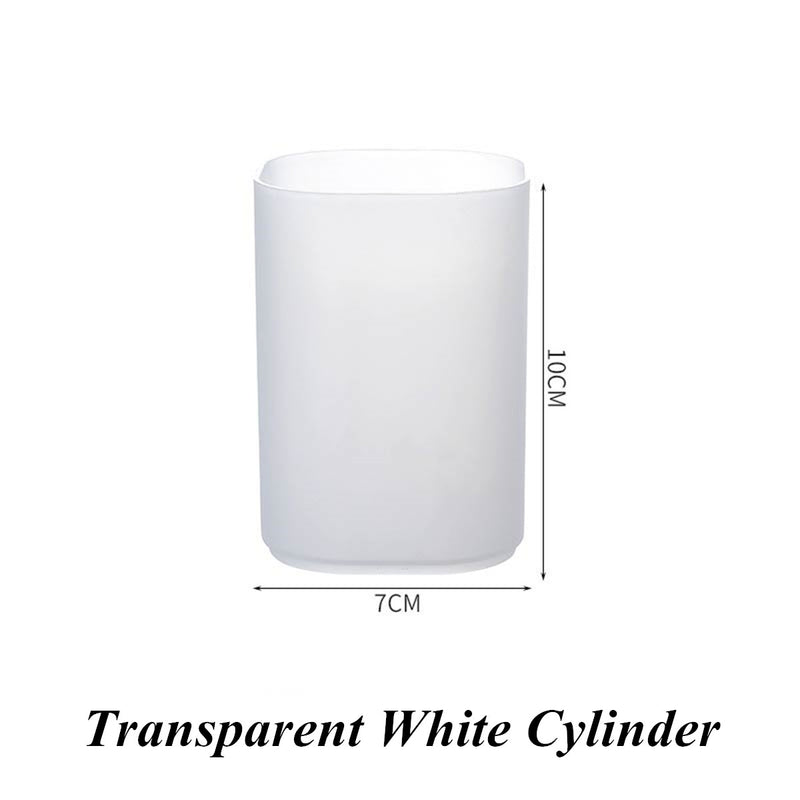 1pc Desktop Storage Box Transparent Round Pen Oblique Insert Pen Box Pen Large Office Storage Pen Holder